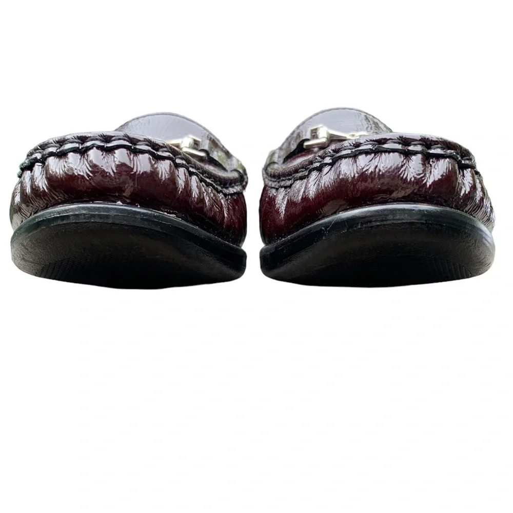 SAS Slip On Loafer 9.5 Narrow Metro Wine Patent Leather Comfort Burgundy